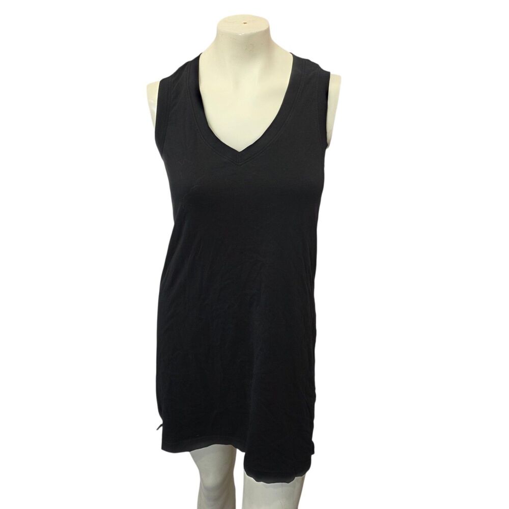 Pact Black Organic Cotton Tank Dress XS Sleeveless V Neck Casual Mini